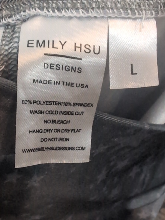 Emily Hsu Gray Silver Shimmer Star High Rise Leggings Size Large - Picture 2 of 4